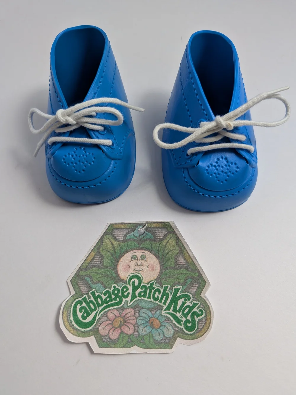 Cabbage Patch Kids Doll Shoes Blue Lace Ups Vtg CPK